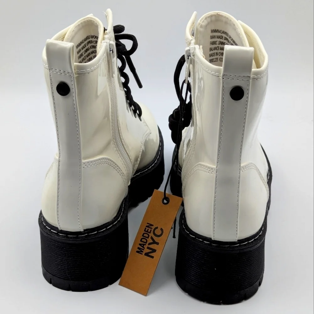 Madden NYC White Patent Boots 8 NWT - Picture 4 of 6